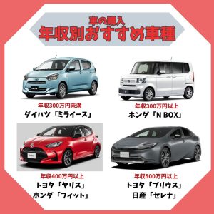 【車を購入】年収別おすすめ車種を紹介！